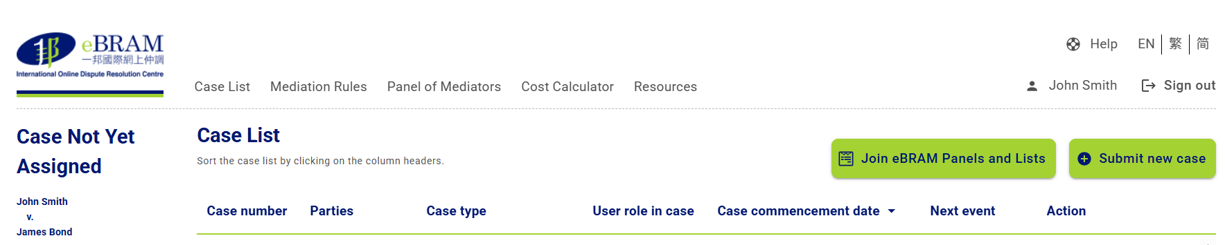 ODR Platform Homepage Screenshot